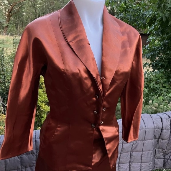 Vintage 1970’s 2 piece set with jacket and mock wrap skirt Fanya San Francisco - Picture 7 of 14